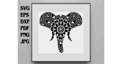 Elephant Head Mandala Svg Png Eps Dxf Pdf Elephant Etsy