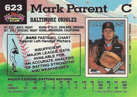 Stadium Club Mark Parent Trading Card Database