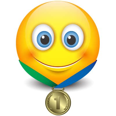 Gold Medal Smiley | Symbols & Emoticons