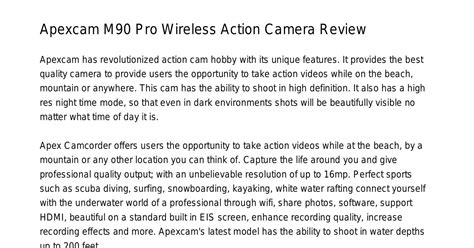 Apexcam M Pro Wireless Action Camera Reviewbuzef Pdf Pdf Docdroid