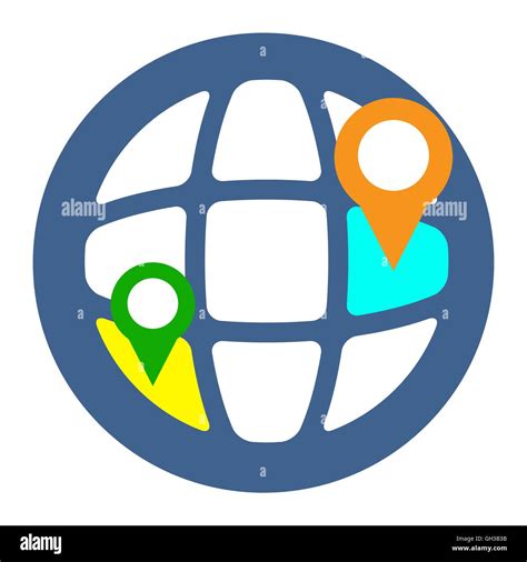 Geo Targeting Icon Flat Style Illustration Isolated In Colored Circle