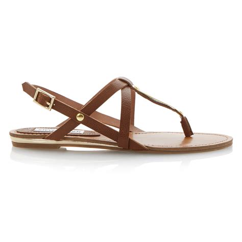 Steve Madden Junyaa Flat Sandals In Brown Lyst