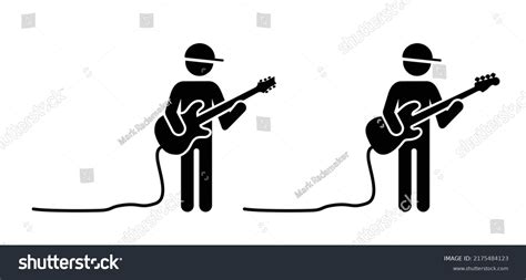 Stickman Stick Figure Man Singer Musician Stock Vector Royalty Free