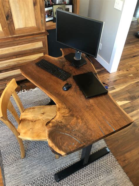 L Shaped Walnut Slab Desk Artofit