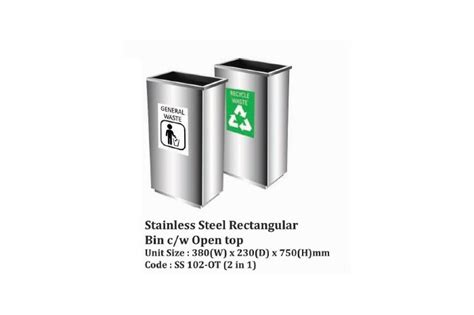 Stainless Steel Square Bin Cw Open Top Shelton Mart Office