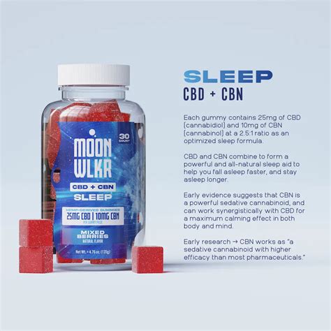 CBD CBN Sleep Gummies Mixed Berry MoonWlkr