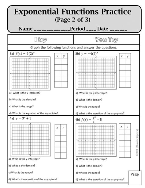 Exponential Functions Notes Practice Homework Editable U