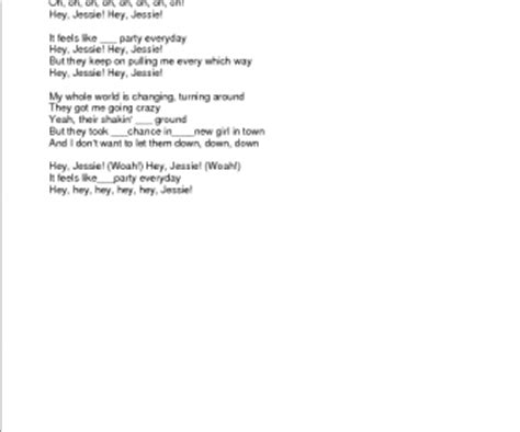 Song Worksheet: Jessie ThemeSong (Articles Gapfill)