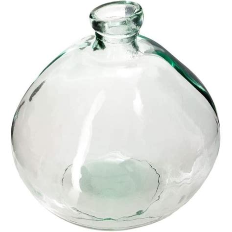 Atmosphera Vase Rond Verre Recycl Transparent H Cm Cdiscount Maison