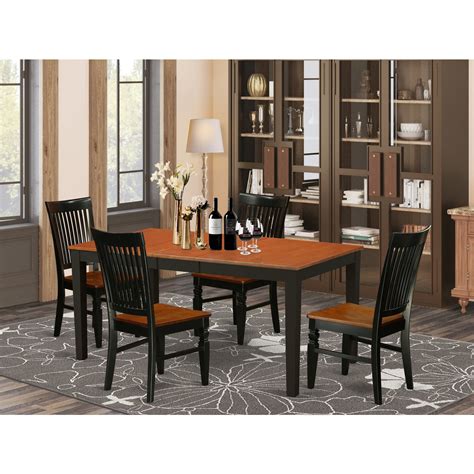 East West Furniture Nicoli 5 Piece Wood Dining Set In Blackcherry