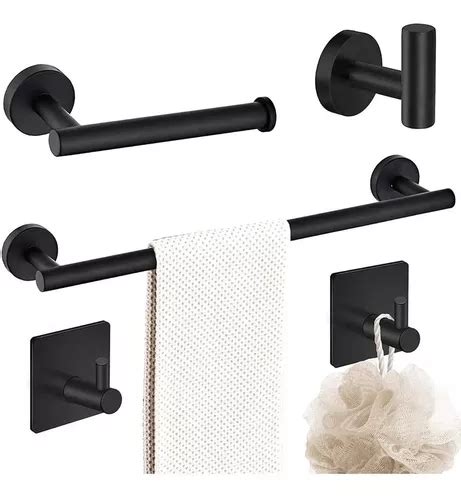 Juego Sets De Accesorios De Baño Toallero Negro Mate 5pzs MercadoLibre