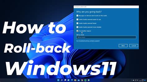 How To Roll Back From Windows 11 To Windows 10 Downgrade YouTube