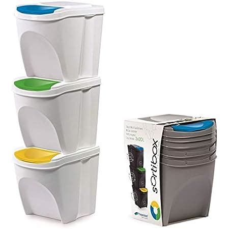 KrysGo 20 Litre Large Stackable Recycling Sorting Colour Coded Plastic