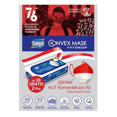 Jual Sensi Convex Mask Ply Earloop Masker Dewasa Pcs Spesial Hut