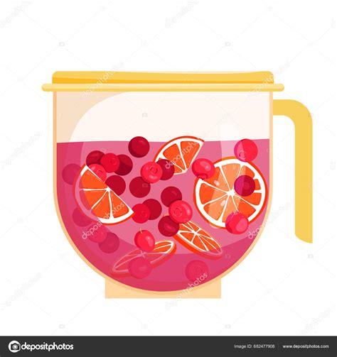 Jug Berry Compote Vector Illustration Cartoon Isolated Red Summer Drink