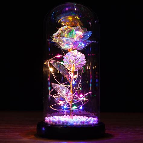 Kirifly Galaxy Rose Flowers Forever Enchanted Rose With Colorful Led