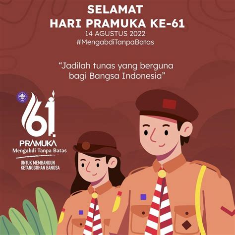 Kartu Ucapan Selamat Hari Pramuka Ke 61 Pramuka Poster Gambar