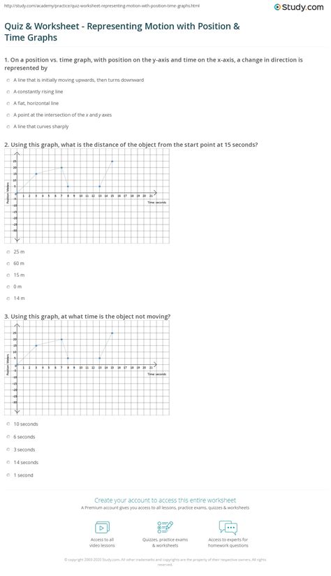 Position Vs Time Graph Practice Worksheet