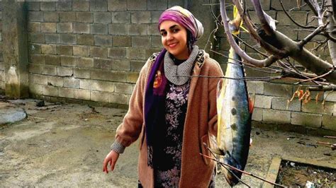 Cooking Big Fish In The Style Of Iranian Villagers Daily Life Of