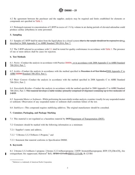 ASTM D8060 21 Standard Specification For 2 Bromo 3 3 3 Trifluoro 1