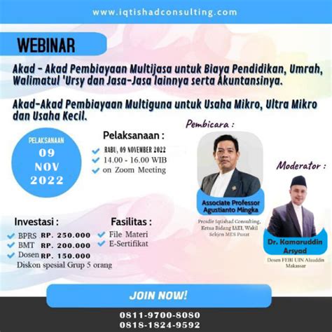 Iqtishad Consulting Webinar Akad Akad Pembiayaan Multijasa Untuk