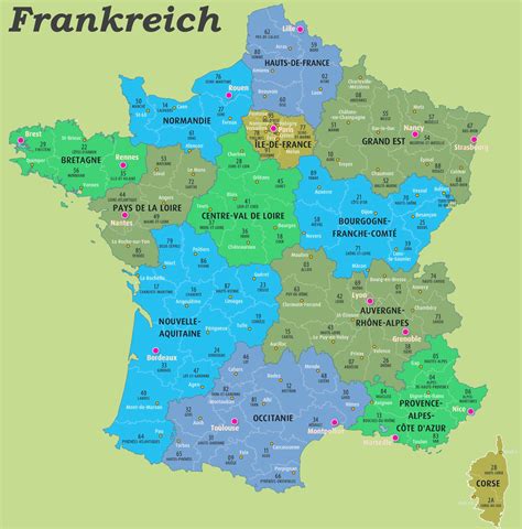 frankreich karte departements Départements régions france 2016 svg