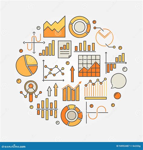 Statistics And Data Analysis Colorful Illustration Stock Vector