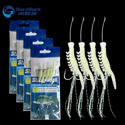 Hooks Luminous Soft Shrimp String Hook Fishing Lure Sabiki Bait Rigs