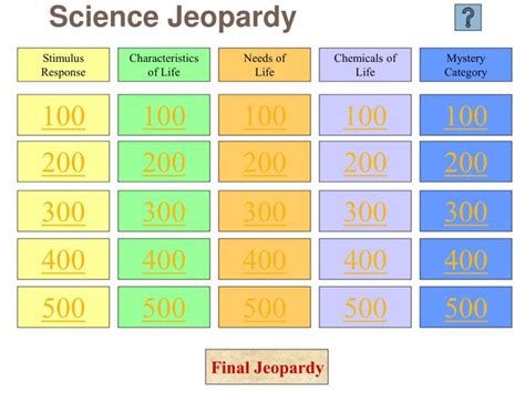 PPT - Science Jeopardy PowerPoint Presentation, free download - ID:479630