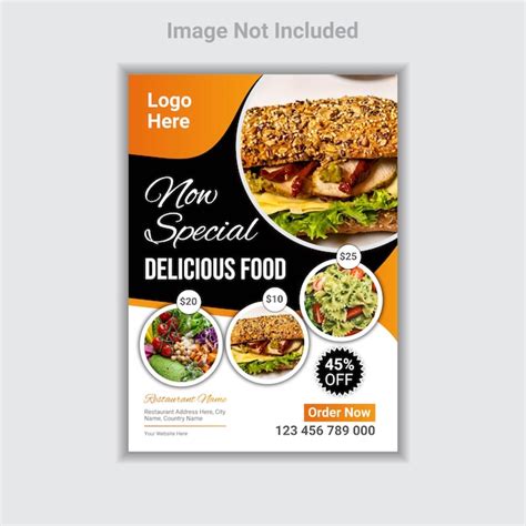 Moderne Restaurant Food Flyer Vorlage Premium Vektor