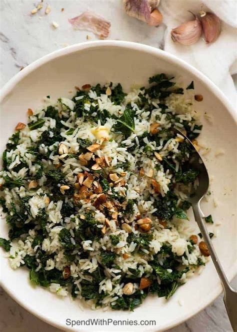 Combine Kale With Soft Fluffy Garlicky Buttery Rice And You Have A