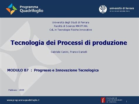 Universit Degli Studi Di Ferrara Facolt Di Scienze