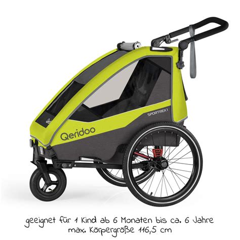 Qeridoo Kinderfahrradanhänger Buggy Sportrex 1 Lt Edition für 1