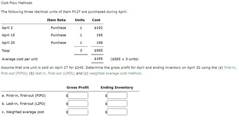 Solved Cost Flow Methods The Following Three Identical Units