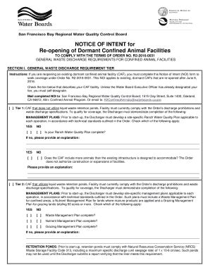 Fillable Online Waterboards Ca NOTICE OF INTENT For Waterboards Ca