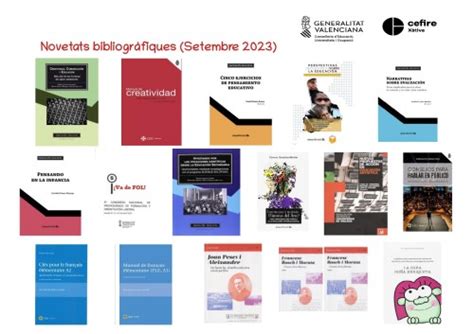 Novetats bibliogràfiques Setembre 2023 CEFIRE Xàtiva