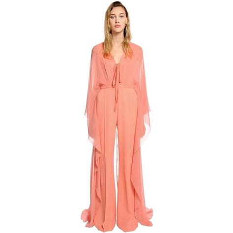 Elie Saab Women Crepe Cady Jumpsuit With Georgette Cape Liked