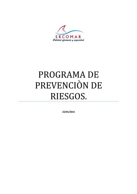 PDF PROGRAMA DE PREVENCIÒN DE RIESGOS cambio del timbre de la