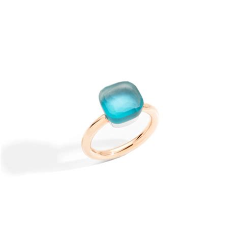 Anello Pomellato Nudo Gelé Classic con Topazio Azzurro Madreperla