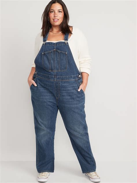 Slouchy Straight Workwear Non Stretch Jean Overalls Old Navy