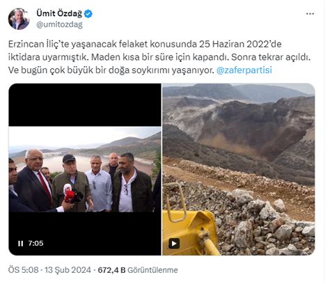 Ümit Özdağ dan Erzincan daki maden faciasıyla ilgili açıklama 6 işçi