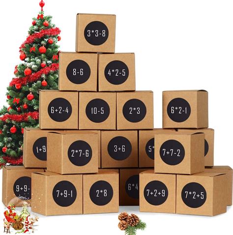 Advent Calendar Box 24 Christmas Kraft Paper Boxes 24 Advent Calendar