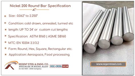 Nickel 200 Round Bar Alloy 200 Rod Flat Hex Bar Supplier In India