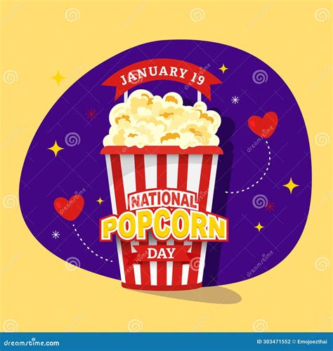 National Popcorn Day Vector Illustration On January 19th Vector