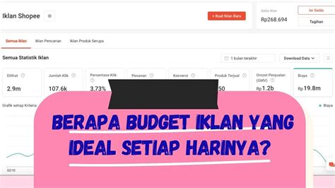 Berapa Budget Iklan Di Shopee Yang Ideal Setiap Harinya Youtube