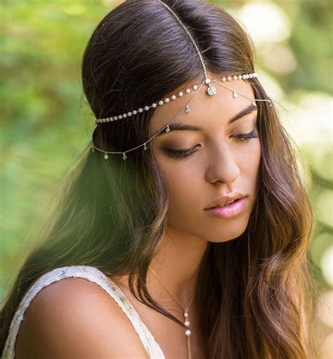 Dakota Pearl And Crystal Dangle Headpiece Bohemian Headpiece