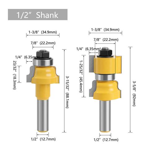 Ogee Window Sash Door Rail And Stile Joint Router Bits Set Cutter 12