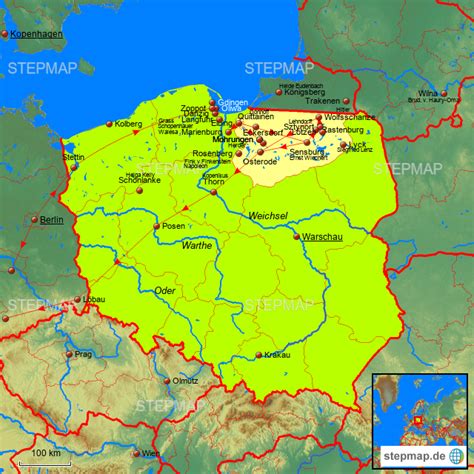 StepMap Polen 1 Landkarte für Deutschland