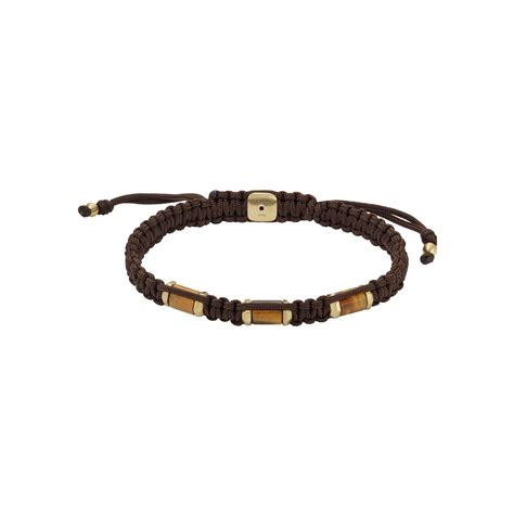 Achat Bracelet Fossil All Stacked Up en textile métal doré et pierres