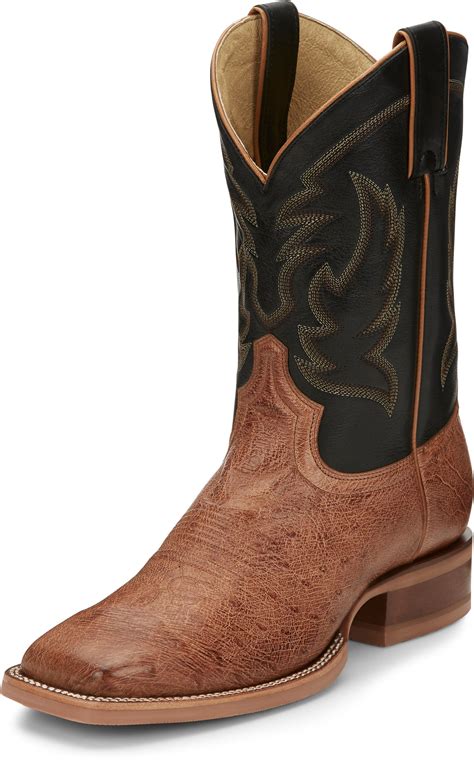 Justin Men S Mclane Cognac Brown Smooth Ostrich Western Boots JE801